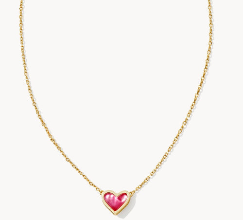 Framed Ari Heart Gold Short Pendant Necklace