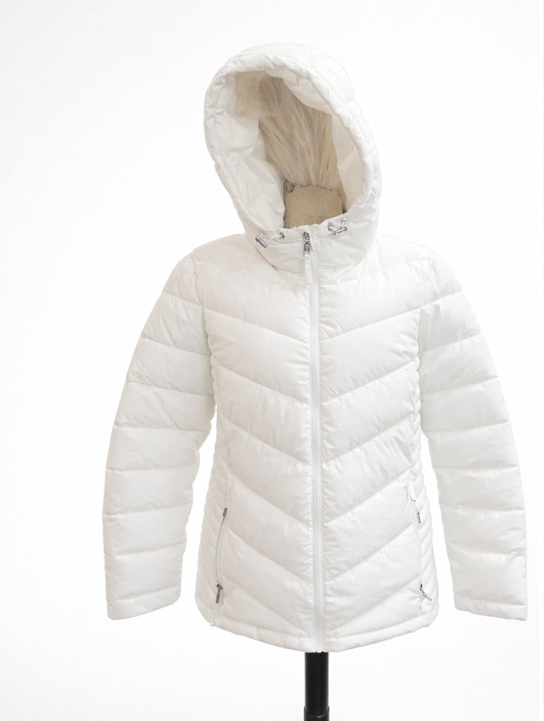 Tommy Hilfiger White Hooded Puffer Jacket – New Without Tags