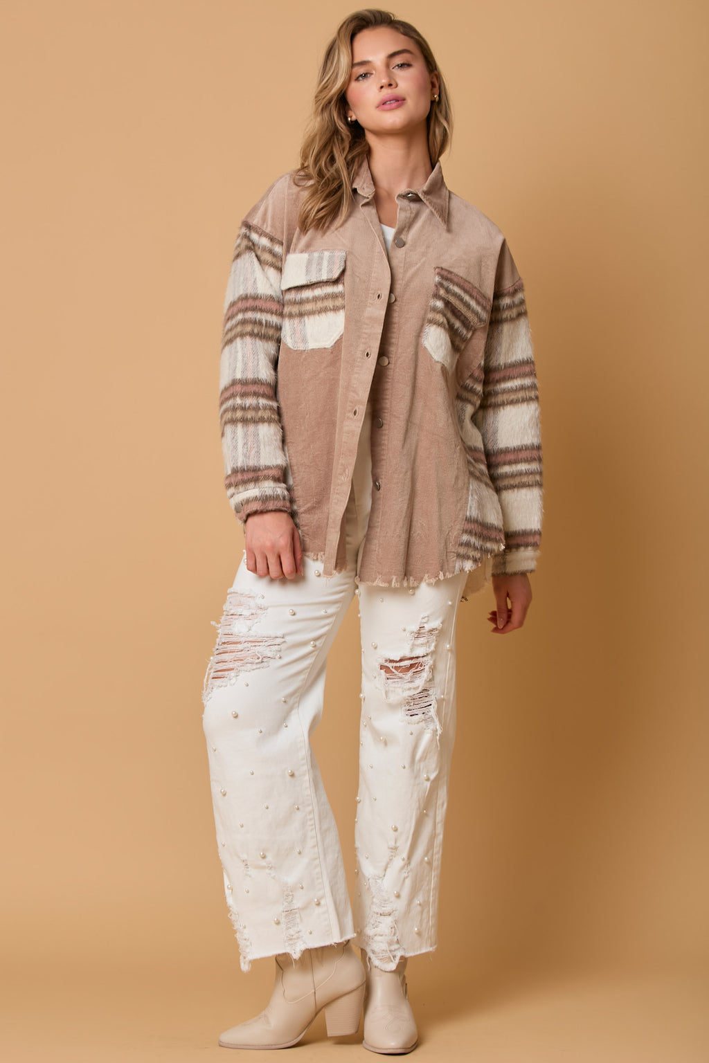 Corduroy-Flannel Mixed Jacket