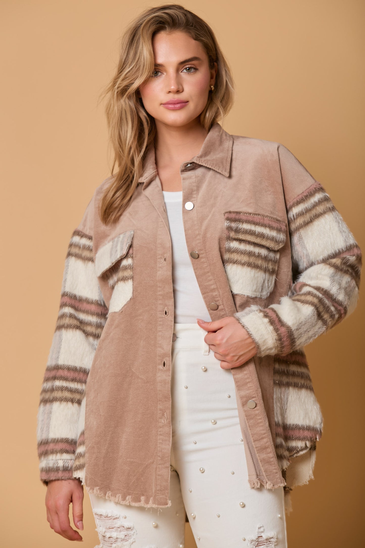 Corduroy-Flannel Mixed Jacket