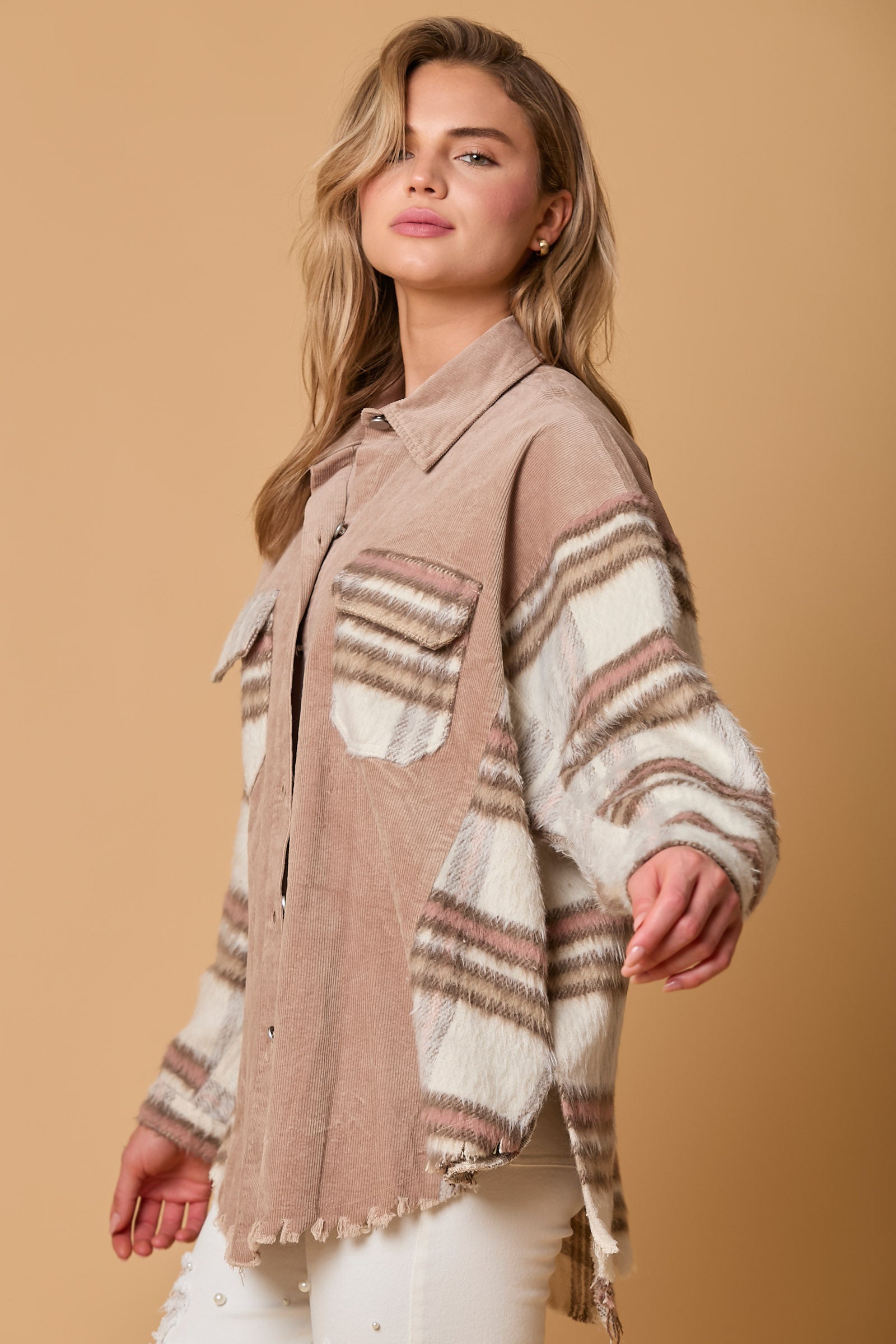 Corduroy-Flannel Mixed Jacket