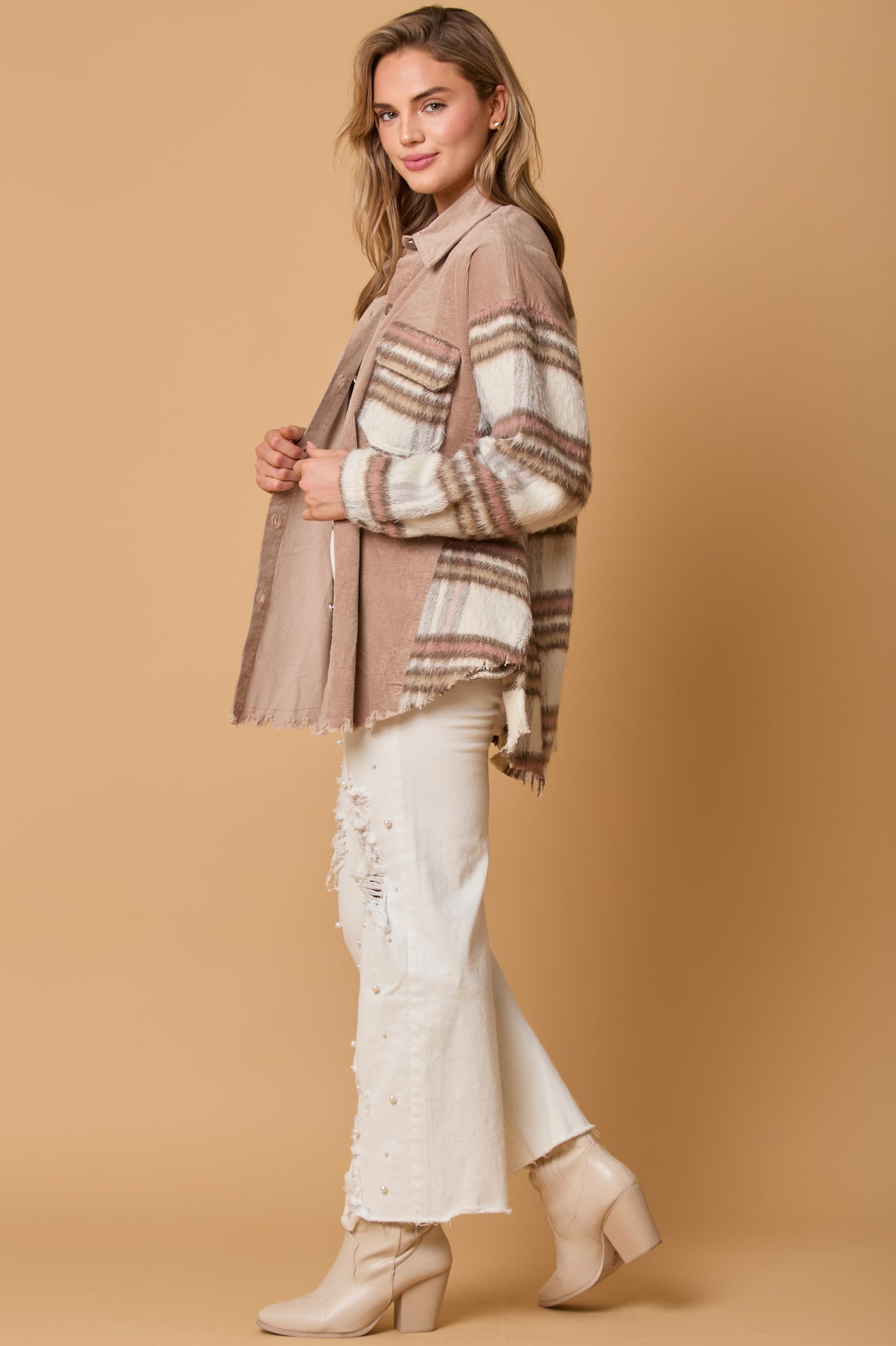 Corduroy-Flannel Mixed Jacket