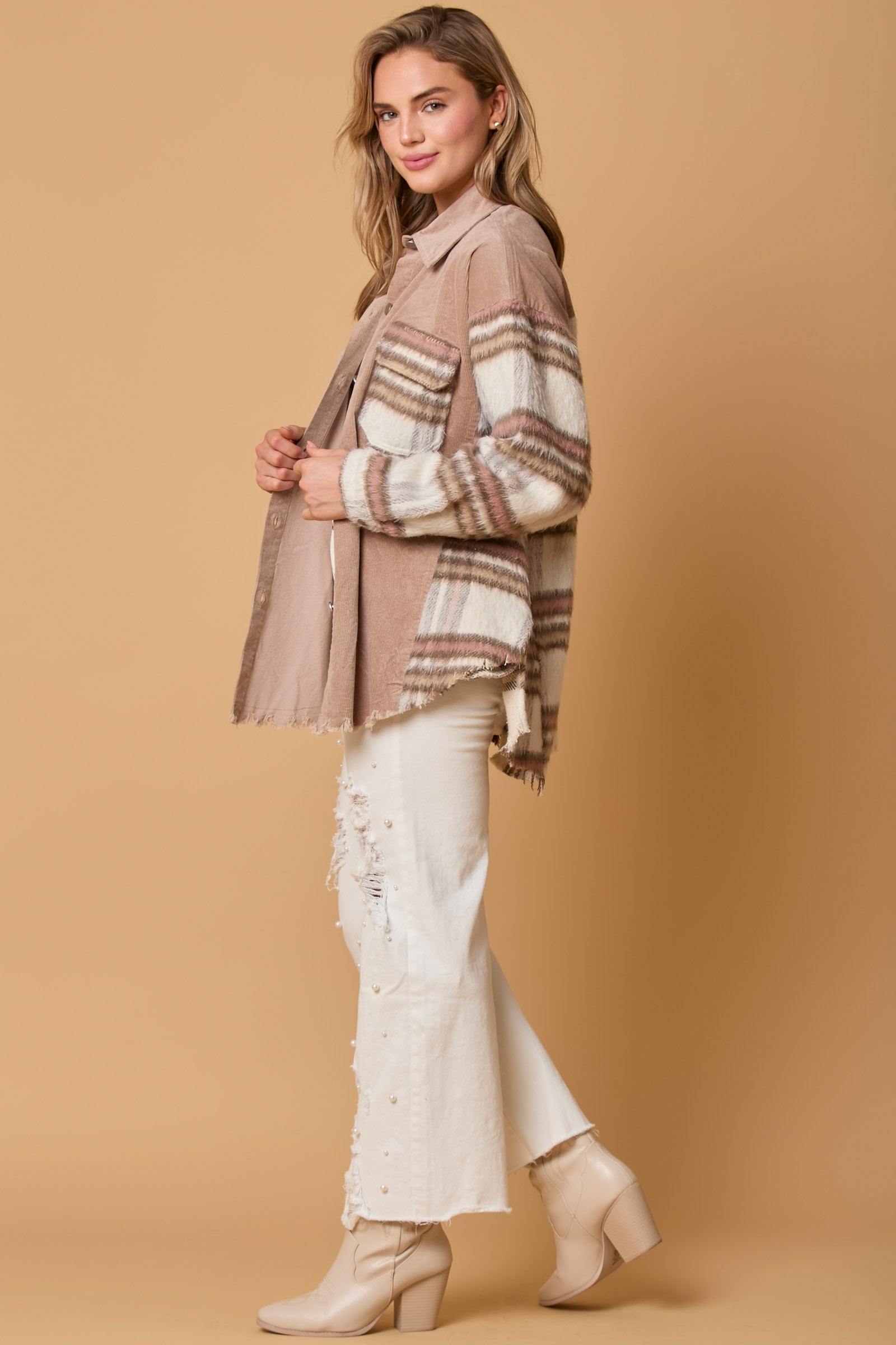 Corduroy-Flannel Mixed Jacket