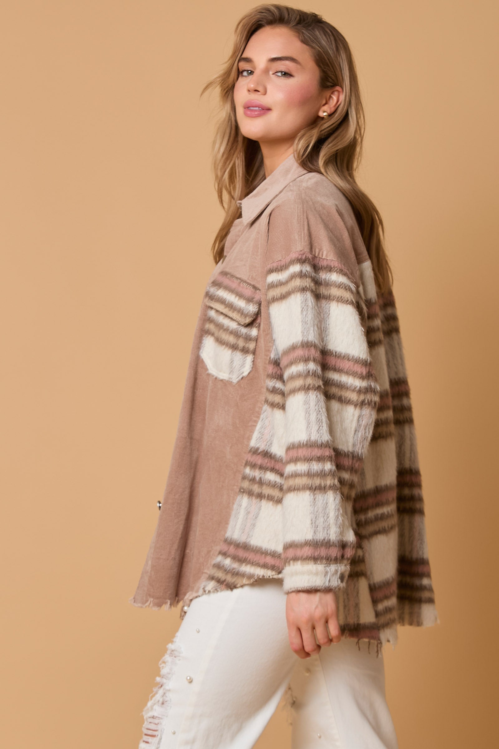 Corduroy-Flannel Mixed Jacket