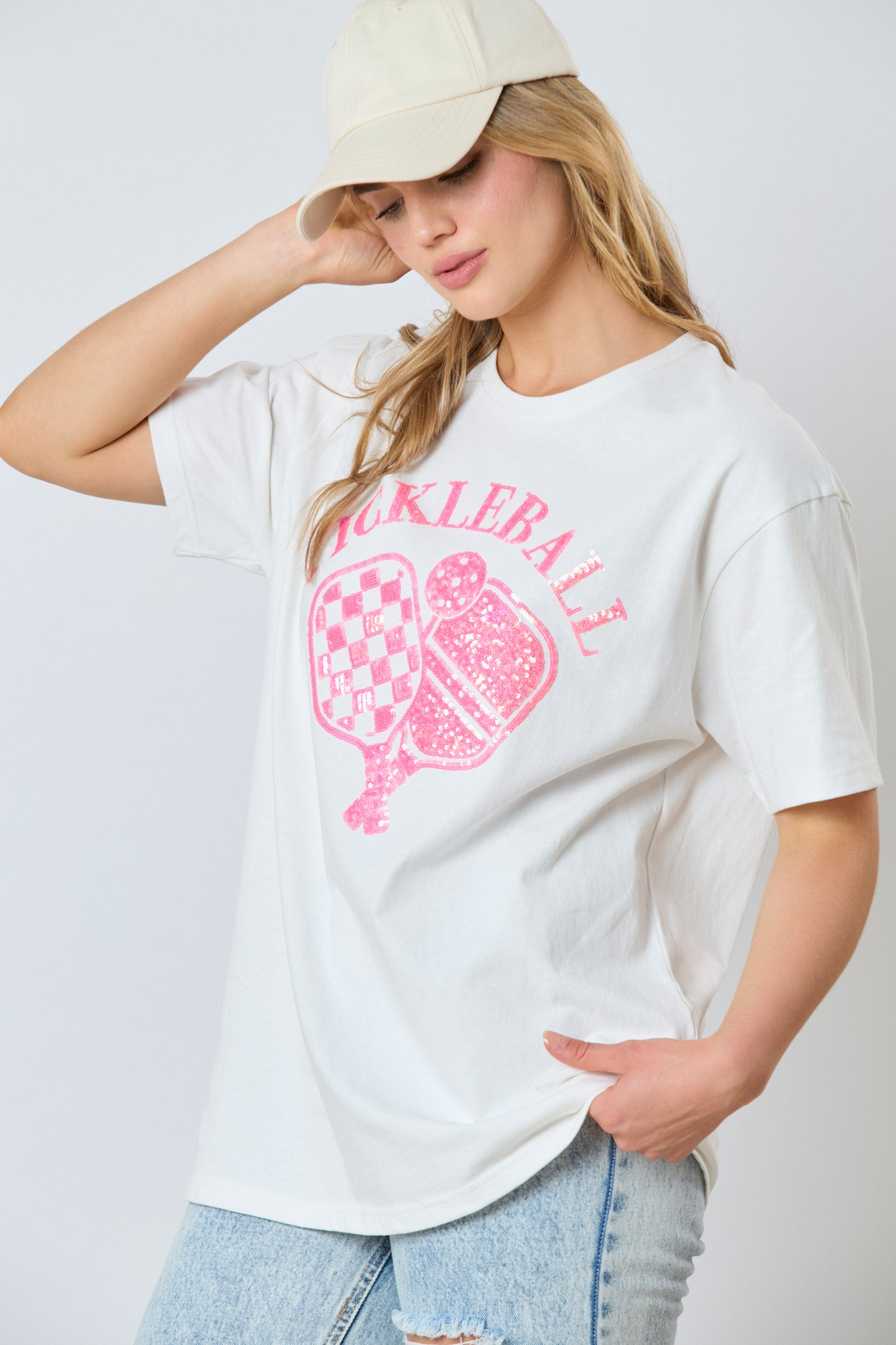 Sequin Pickleball Basic Short Sleeve Top