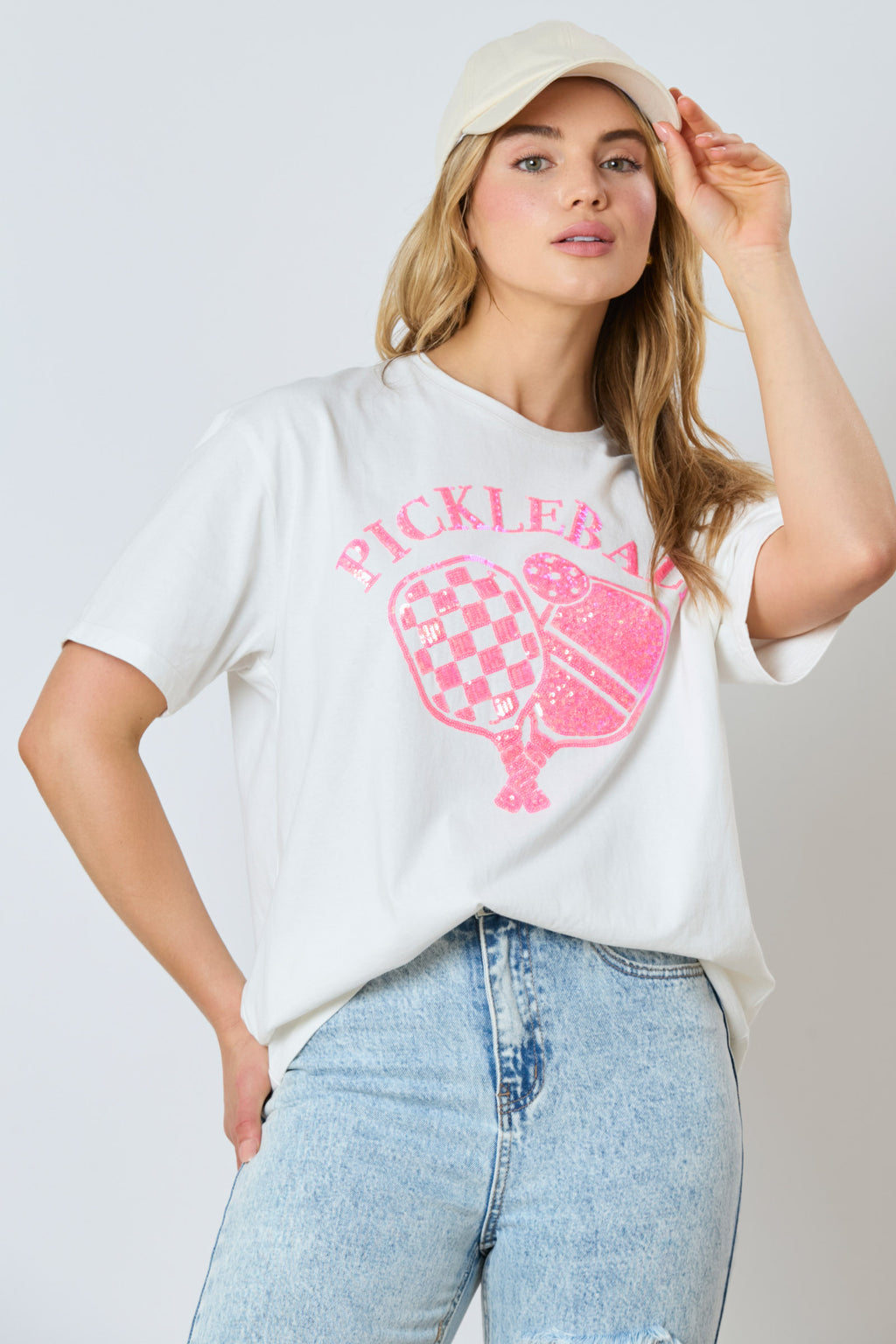 Sequin Pickleball Basic Short Sleeve Top