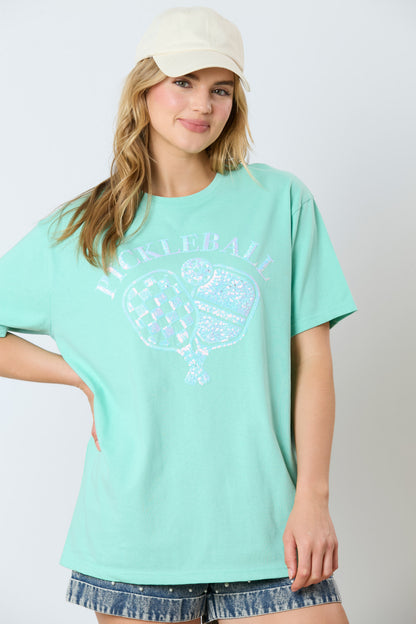 Sequin Pickleball Basic Short Sleeve Top