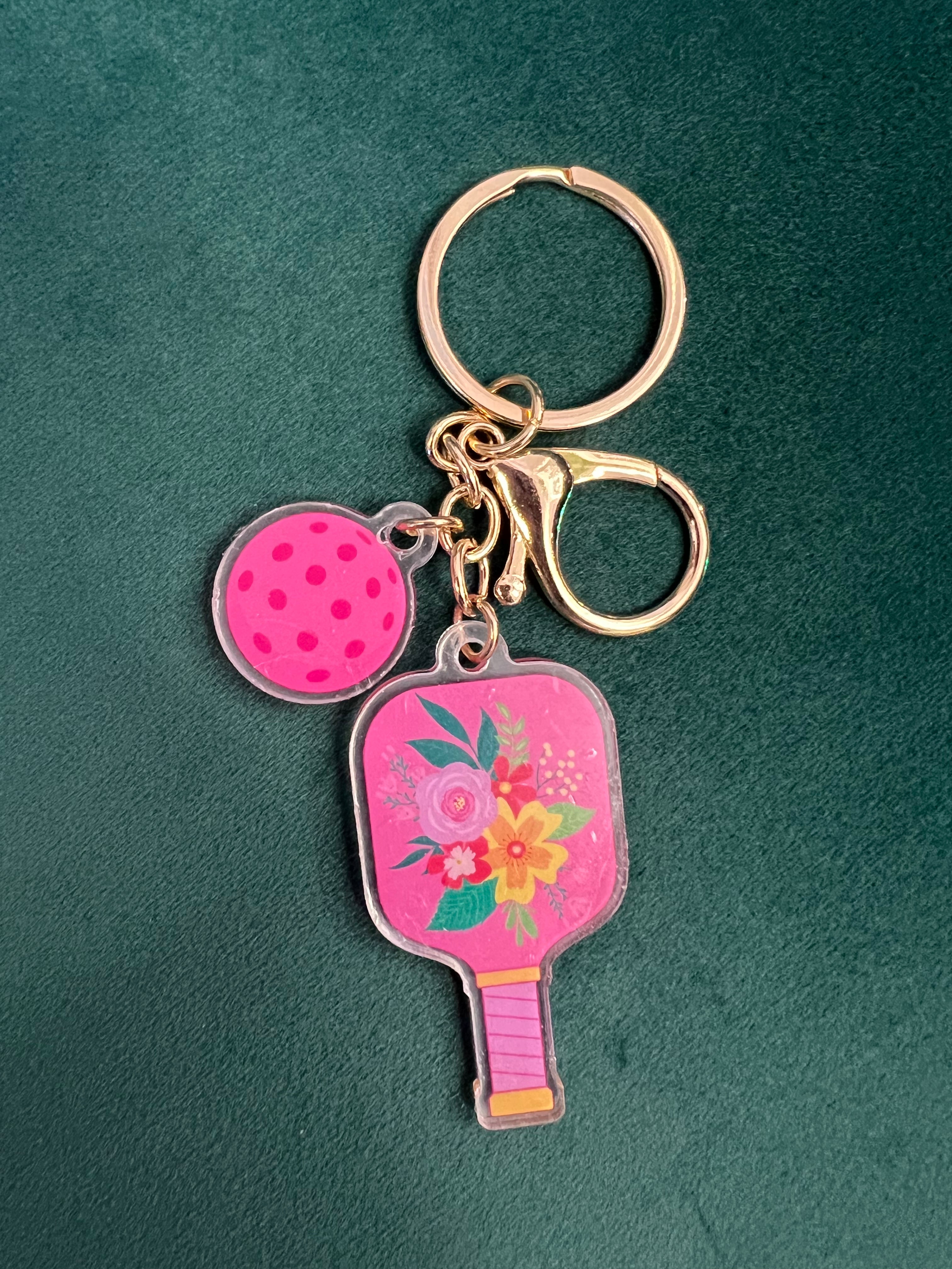 "Dink" Acrylic Pickleball Keychain