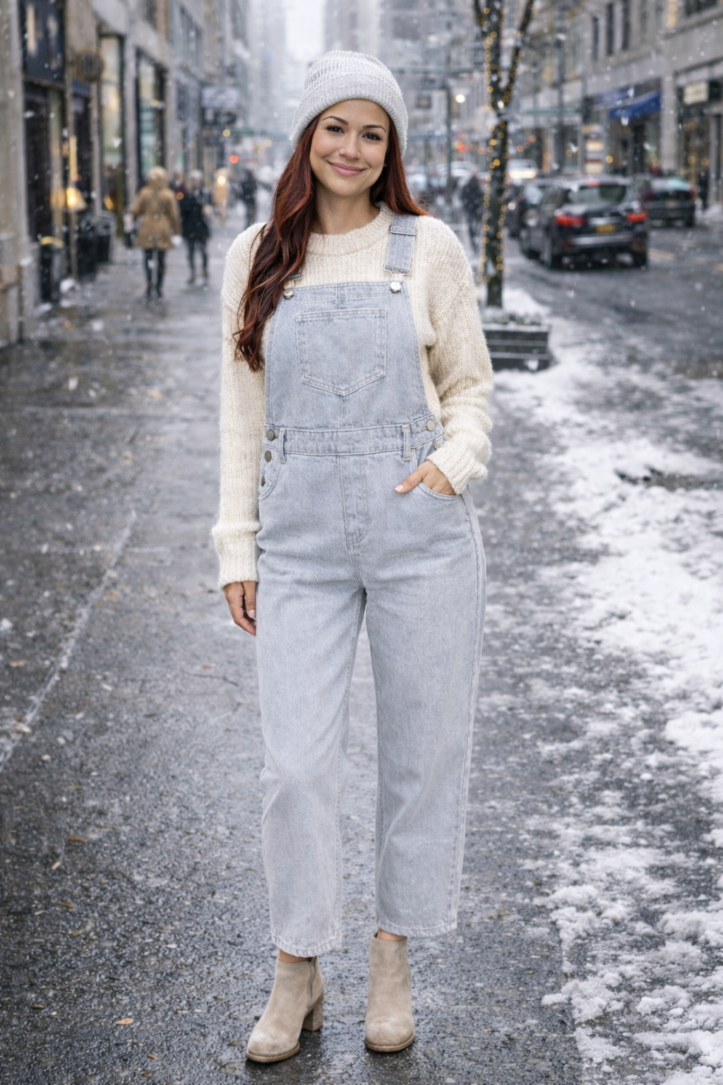 Washed Cotton Twill Overalls w/Pockets