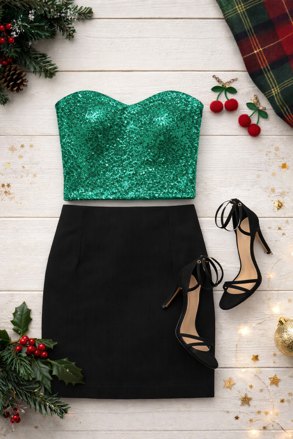 Sequin Crop Tube Top