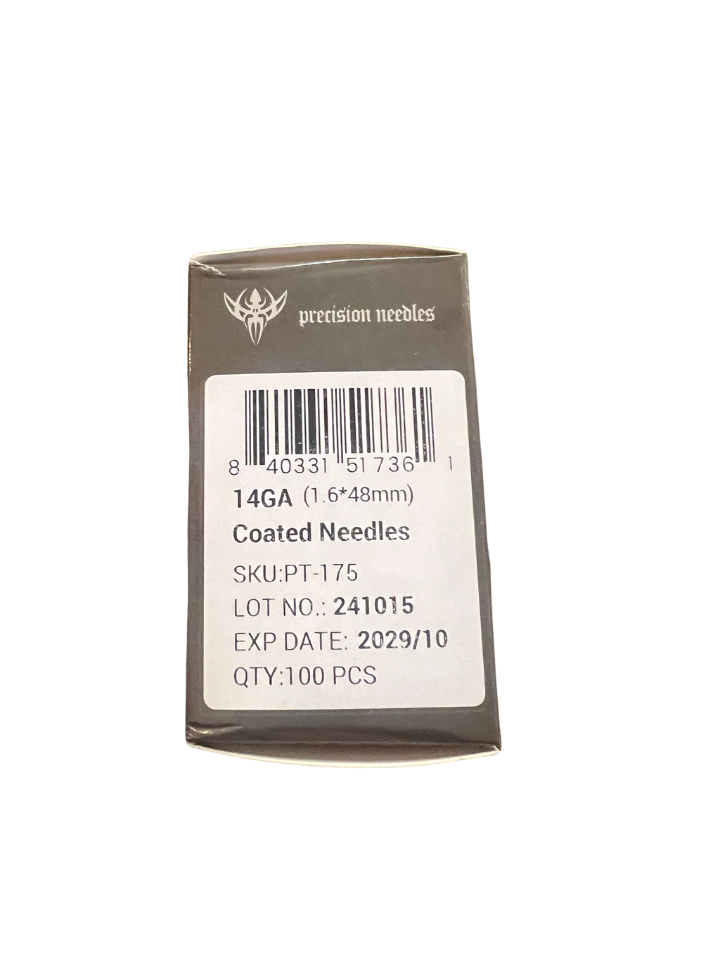 14g Sterilized Coated 2" Body Piercing Needles — Box of 100