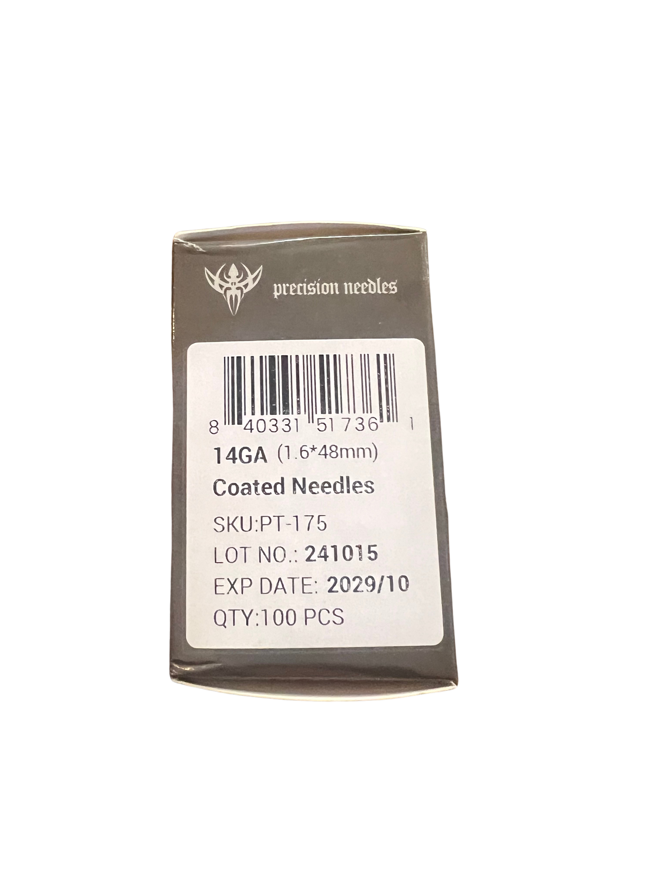 14g Sterilized Coated 2" Body Piercing Needles — Box of 100