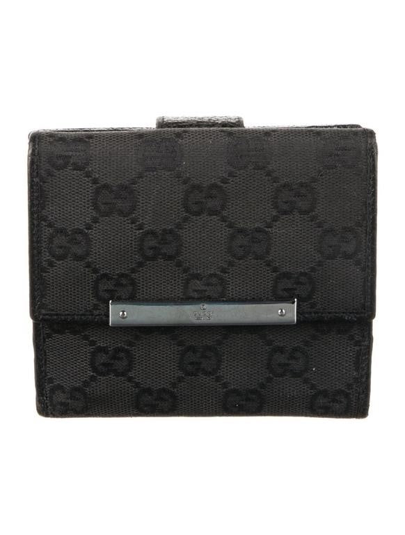 Gucci GG Monogram Black Canvas French Wallet | Pre-Loved Designer