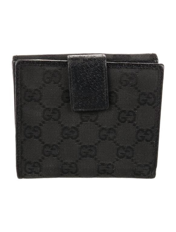 Gucci GG Monogram Black Canvas French Wallet | Pre-Loved Designer