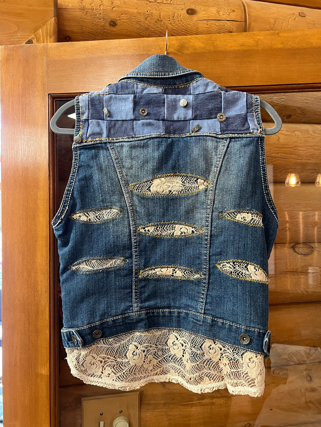 Vintage Lace Detail Denim Vest