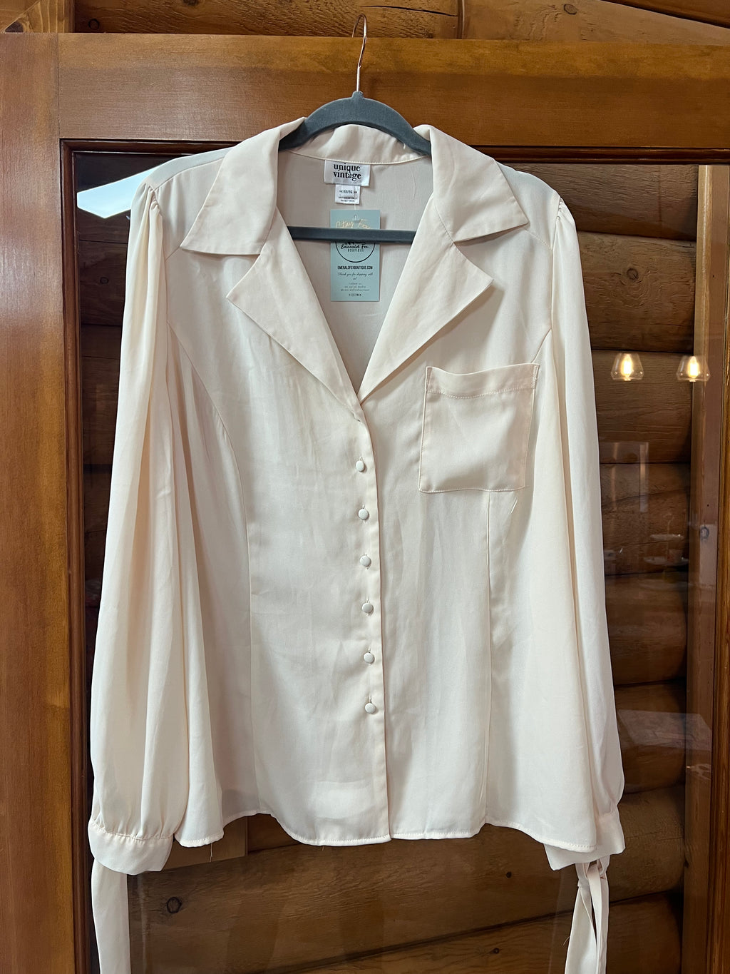 Unique Vintage Plus Size Romantic Sheer Blouse-Gently Used