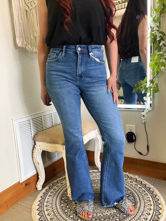 High Rise Boot Cut Stretch Jeans