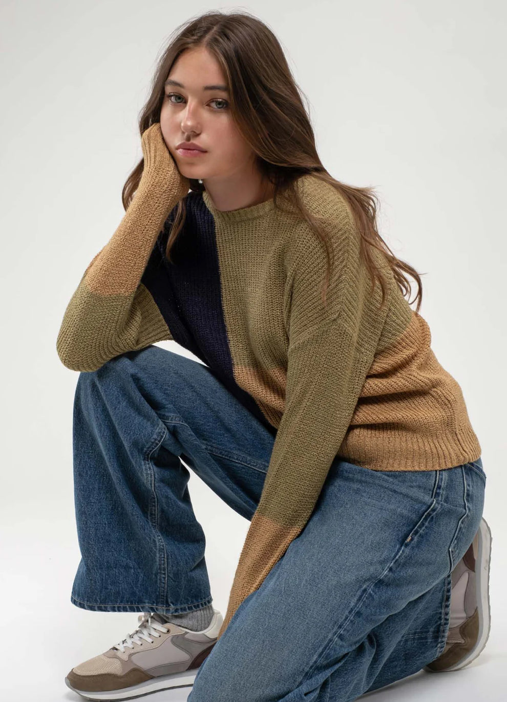 Colorblock Knit Pullover Sweater