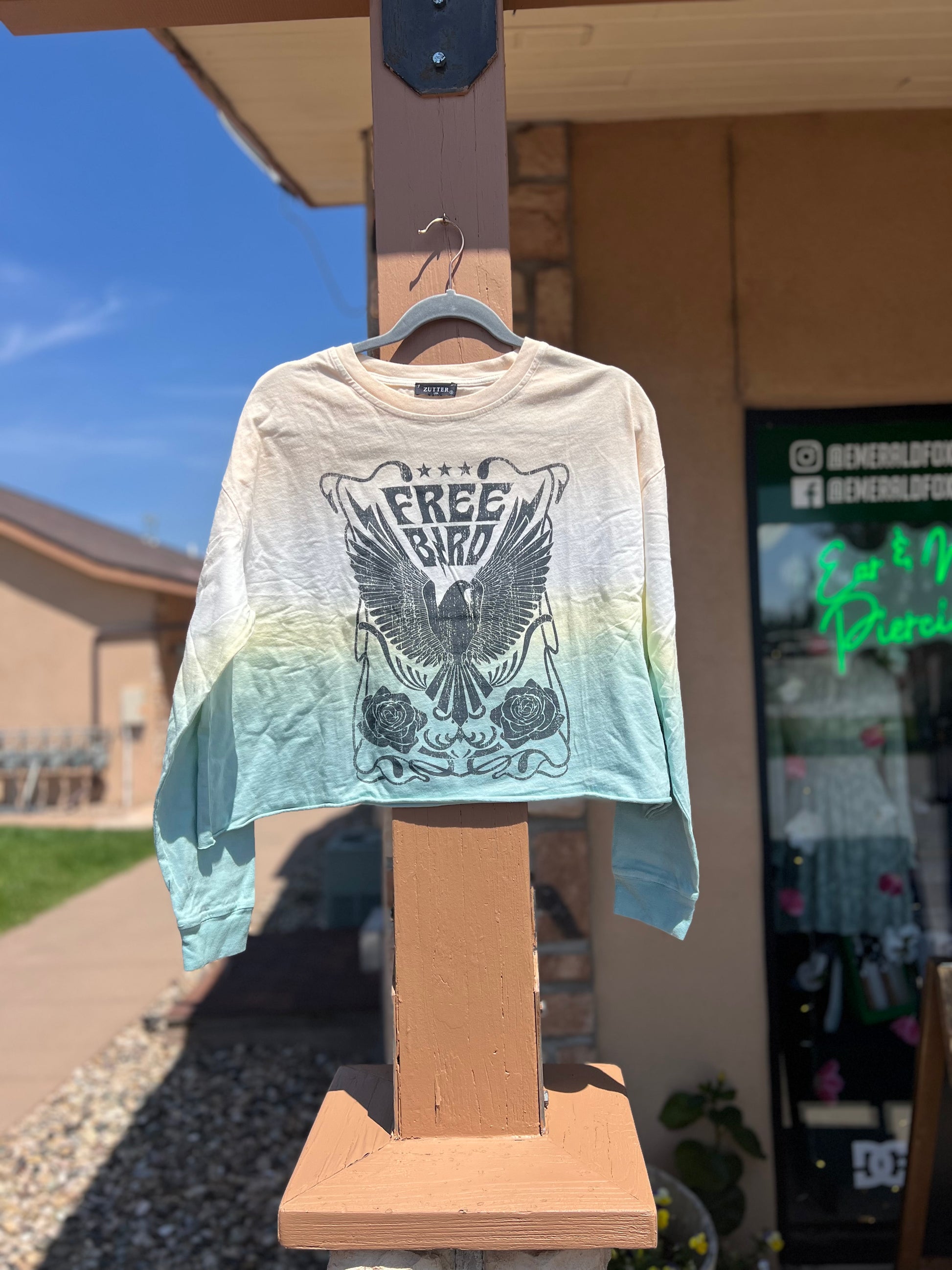 Free Bird Long Sleeve Crop Tshirt