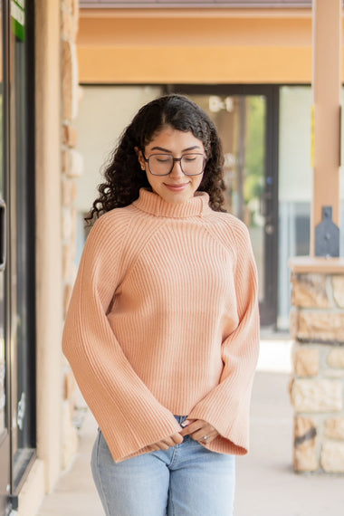 Feeling Inspired Mock Neck Ribbed Sweater