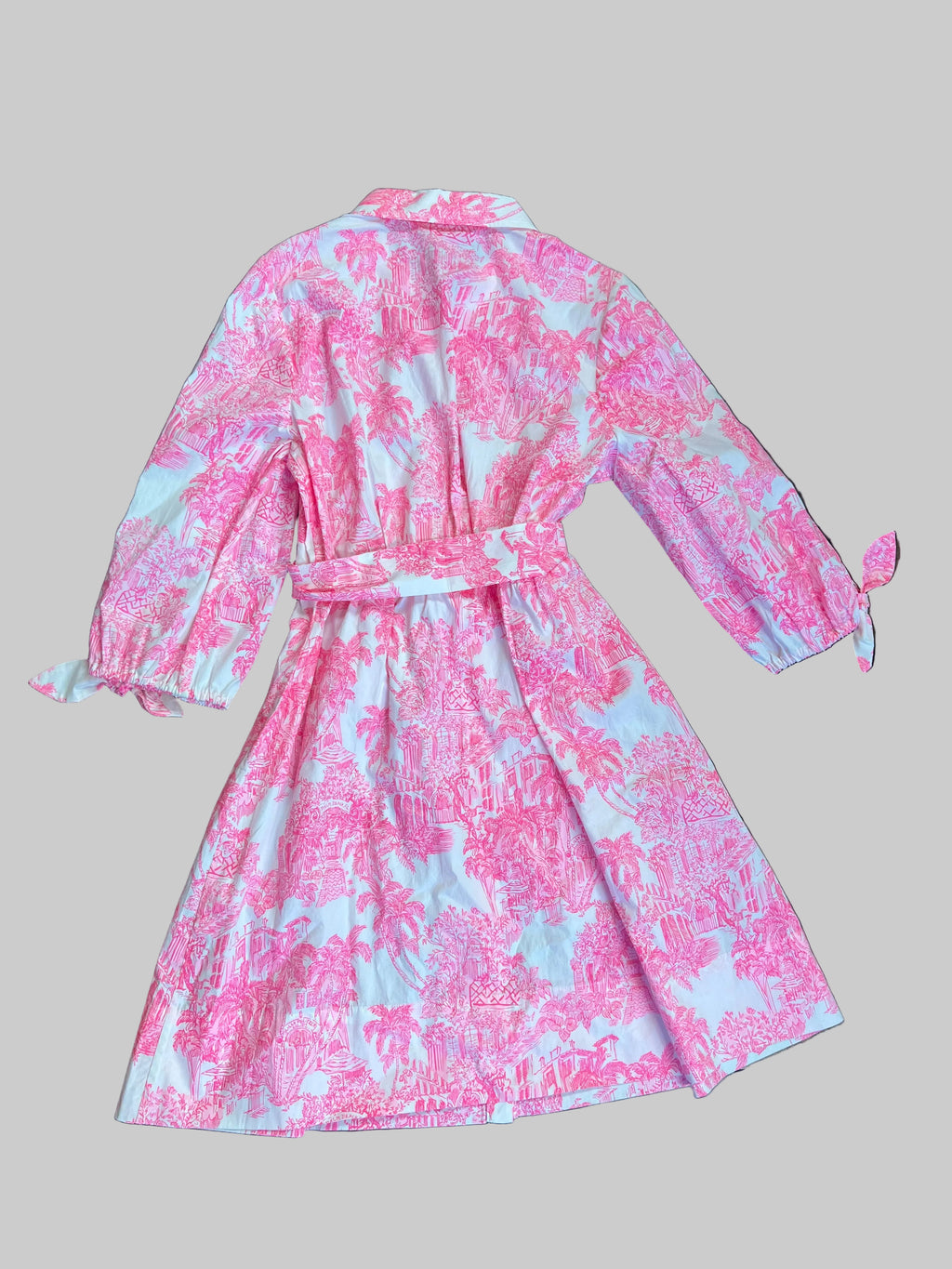 Lilly Pulitzer Amrita 3/4 Sleeve Cotton Shirtdress | Resort White PB Anniversary Toile