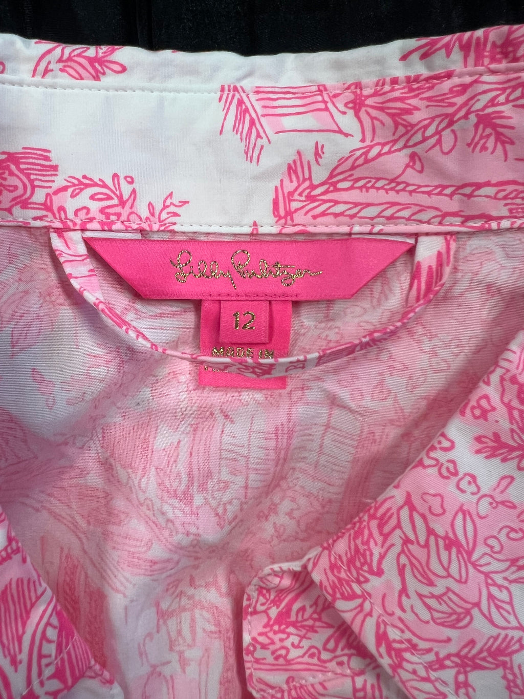 Lilly Pulitzer Amrita 3/4 Sleeve Cotton Shirtdress | Resort White PB Anniversary Toile