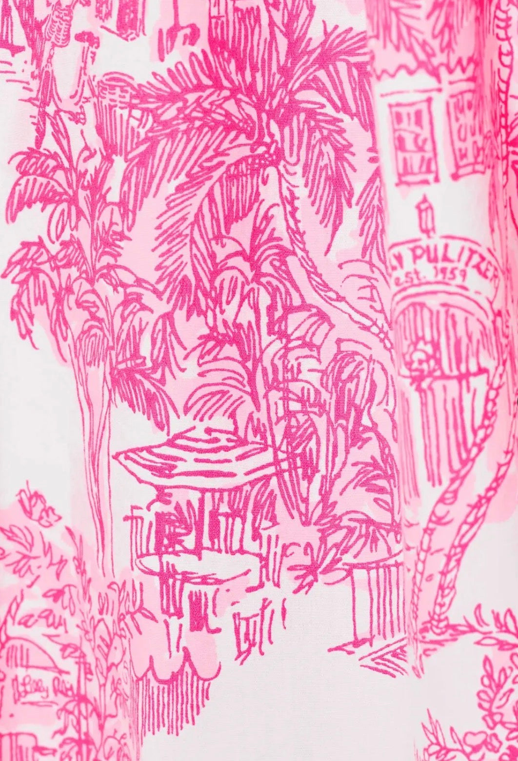 Lilly Pulitzer Amrita 3/4 Sleeve Cotton Shirtdress | Resort White PB Anniversary Toile