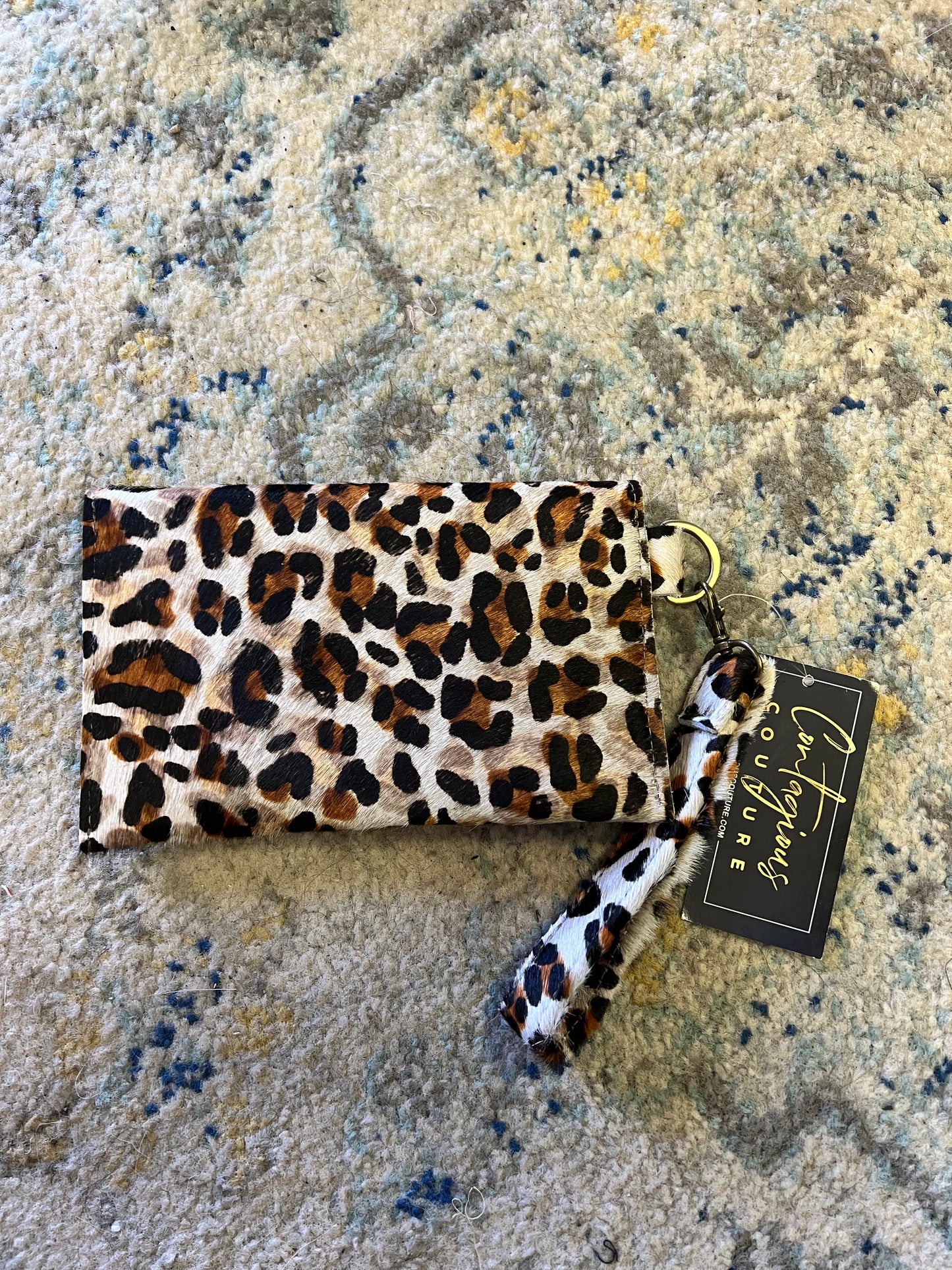 Wild One Leopard & Bronze - LV Up-Cycled Wristlet