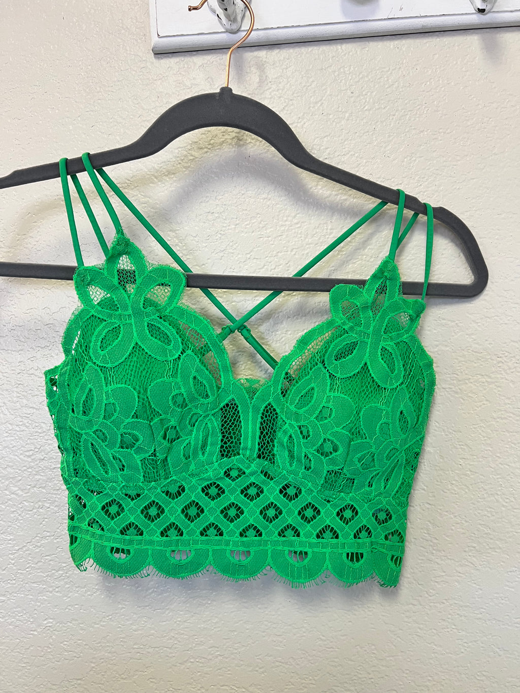 Crochet Lace Bralette with Bra Pads.