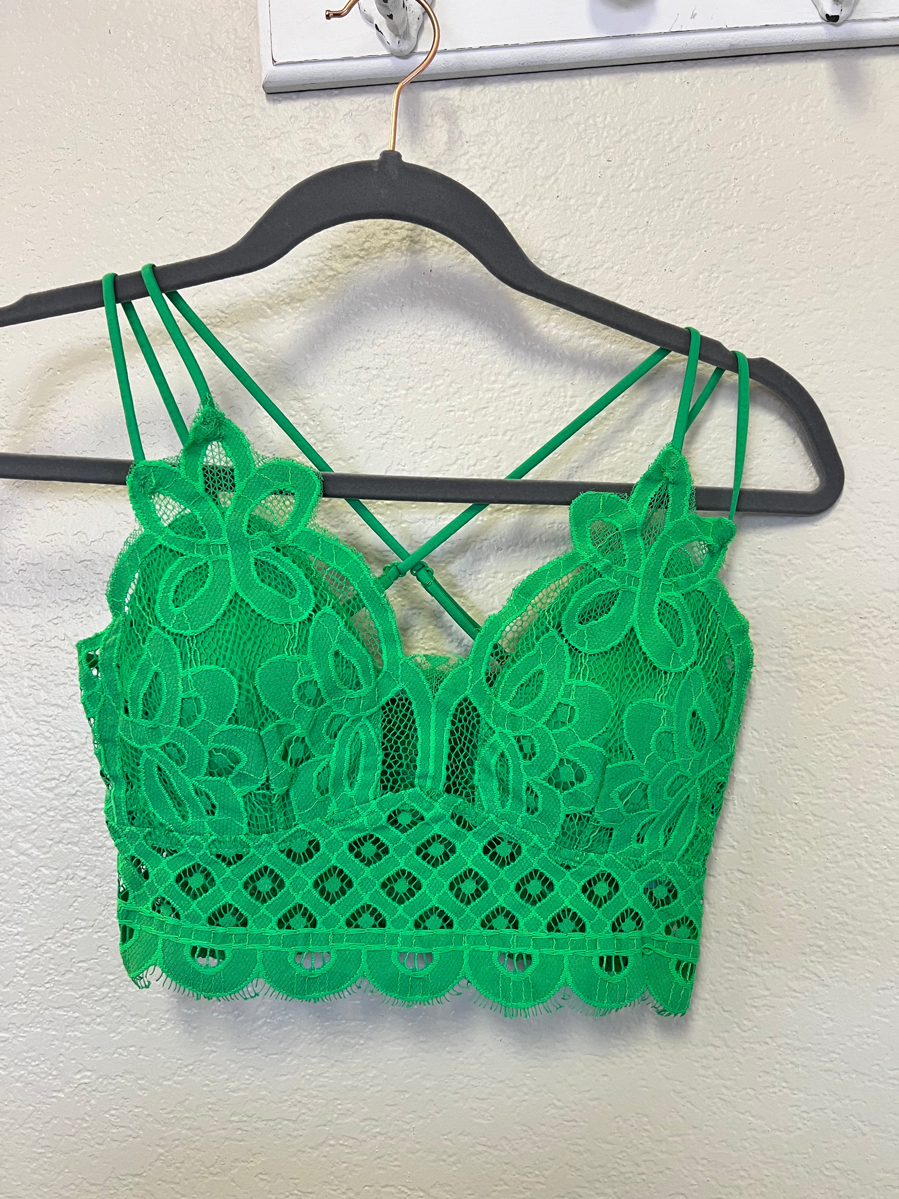 Crochet Lace Bralette with Bra Pads.