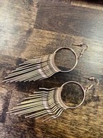 Faux Gold Fringe Circle Earrings