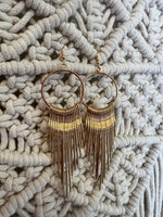 Faux Gold Fringe Circle Earrings