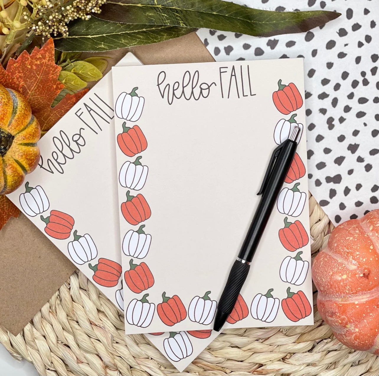 Hello Fall Pumpkin 5x7 Notepad