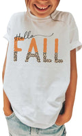 Leopard Hello Fall Girls T-Shirt