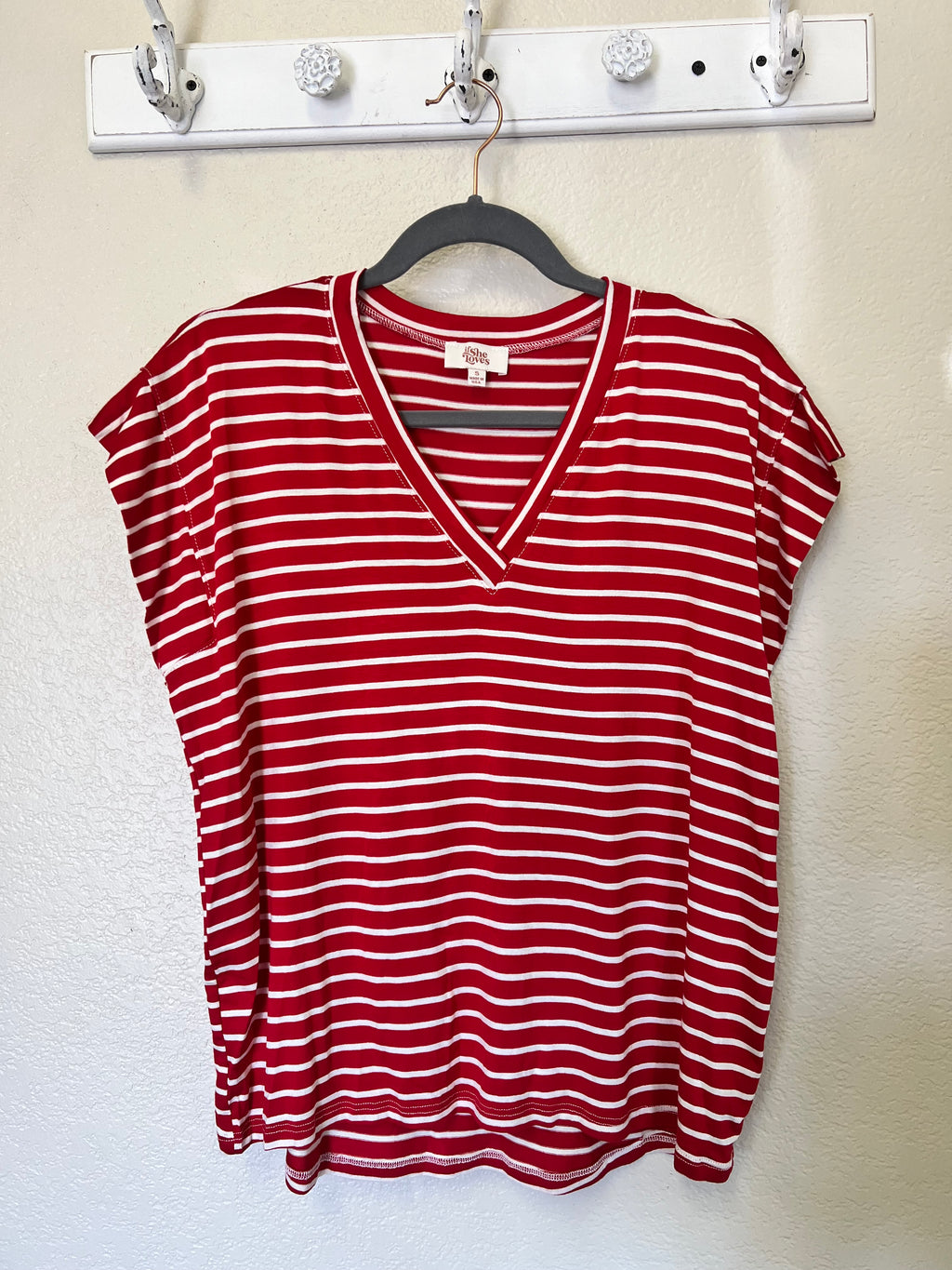 Blossom Basic Muscle Tee White/Red