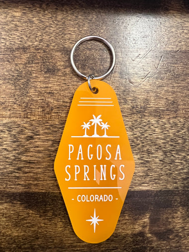 Pagosa Springs Acrylic Keychain with Palm Trees