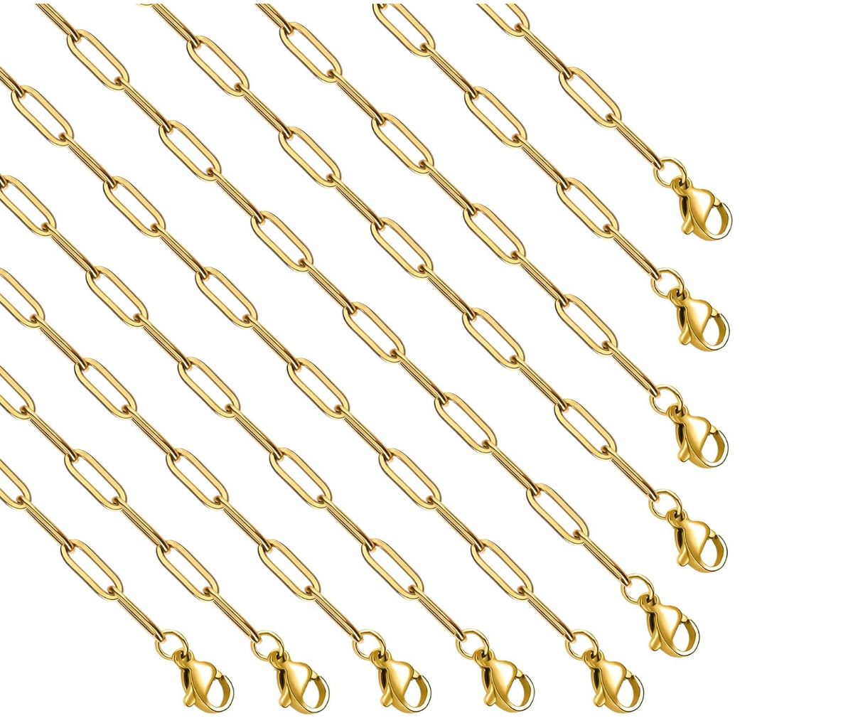 18K Gold Plated Paperclip Chain Necklace | 18" Adjustable