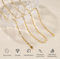 18K Gold Plated Paperclip Chain Necklace | 18" Adjustable