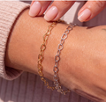 18K Gold Plated Heart Link Bracelet