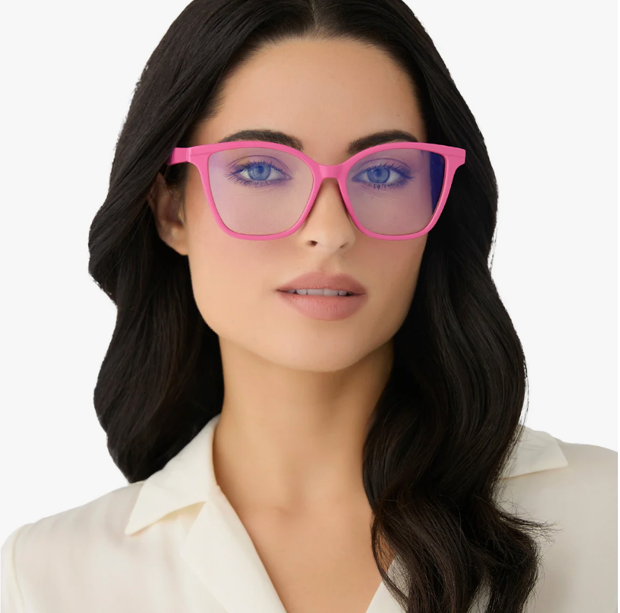 DIFF Eyewear Leah Bubblegum Pink Blue Light Readers