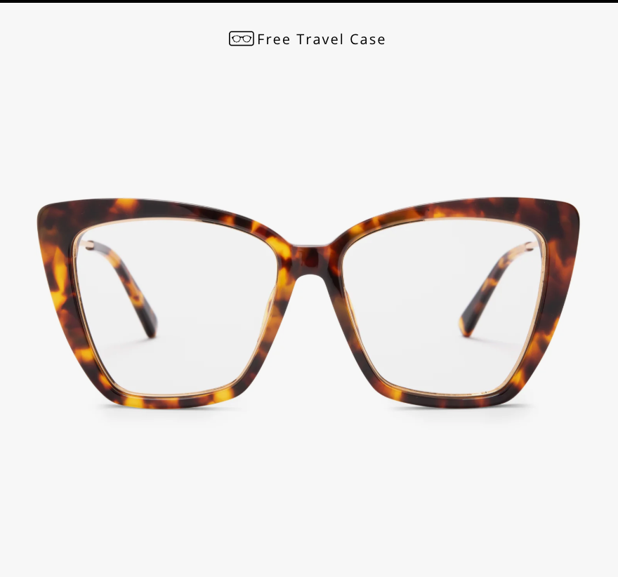 DIFF Eyewear Becky IV Amber Tortoise Blue Light Technology Glasses