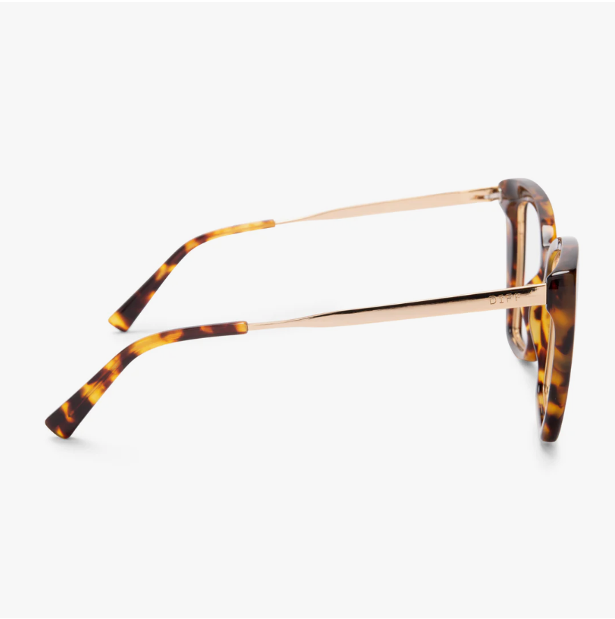 DIFF Eyewear Becky IV Amber Tortoise Blue Light Technology Glasses