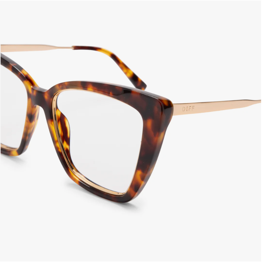 DIFF Eyewear Becky IV Amber Tortoise Blue Light Technology Glasses