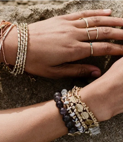 Brass Studded Bangle Bracelet