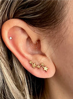 Tiny Stars Brass Ear Climber