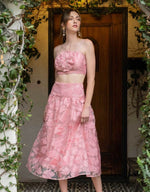 Floral Organza Midi Skirt