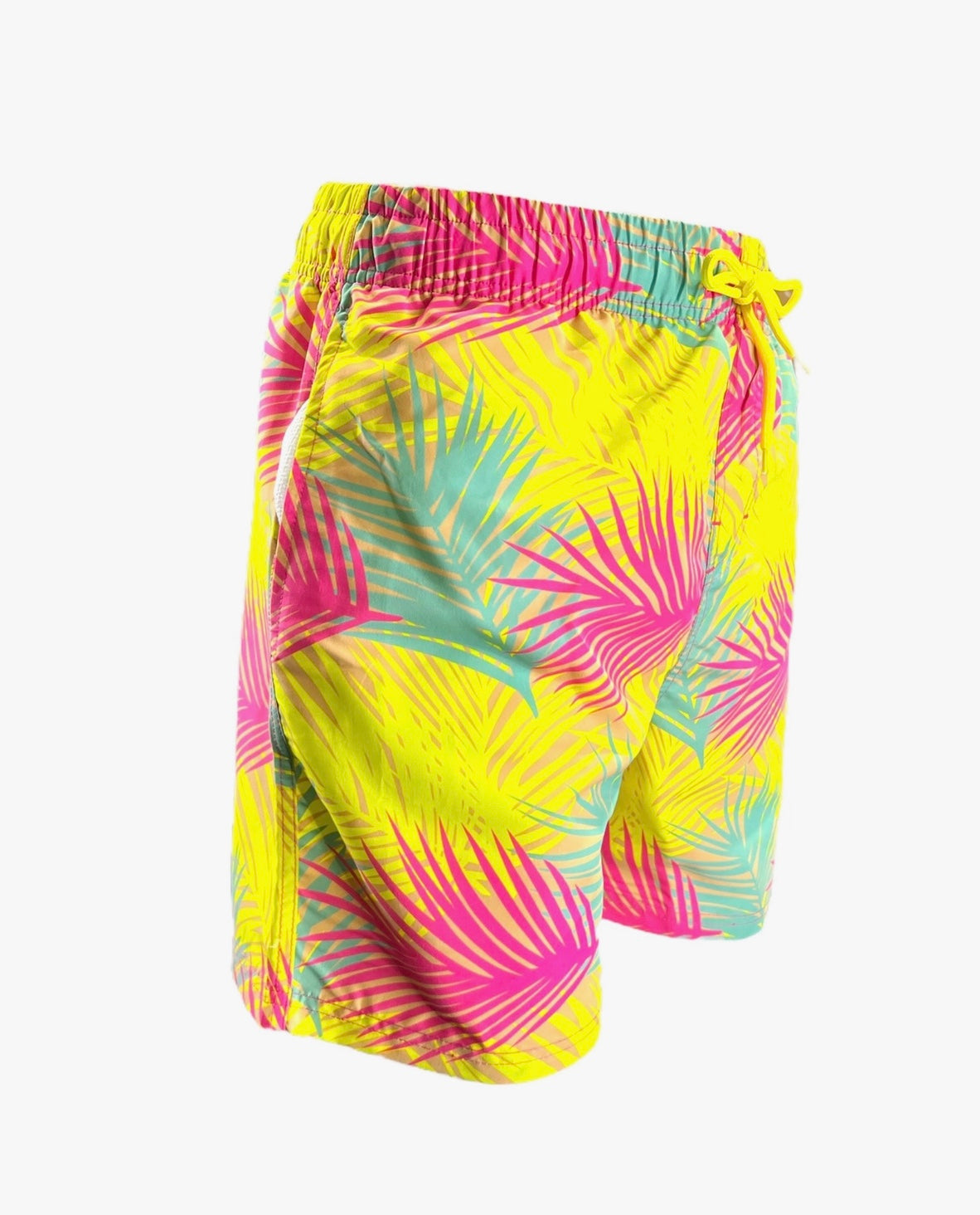 Men's Swim Shorts-Neon Multi Palms