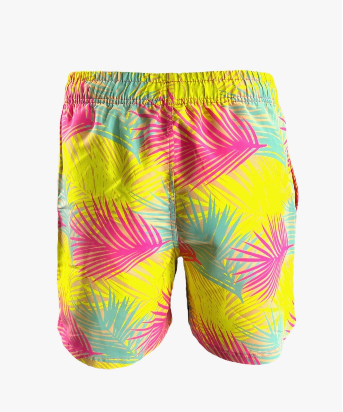 Men's Swim Shorts-Neon Multi Palms.