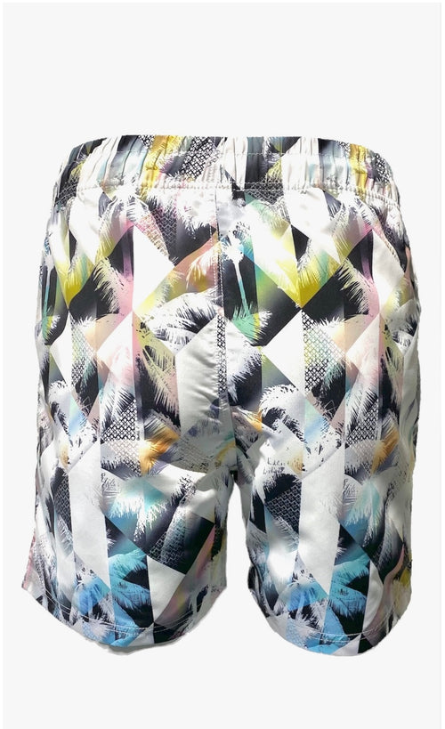 Men's Swim Short-Multi Grid Palms