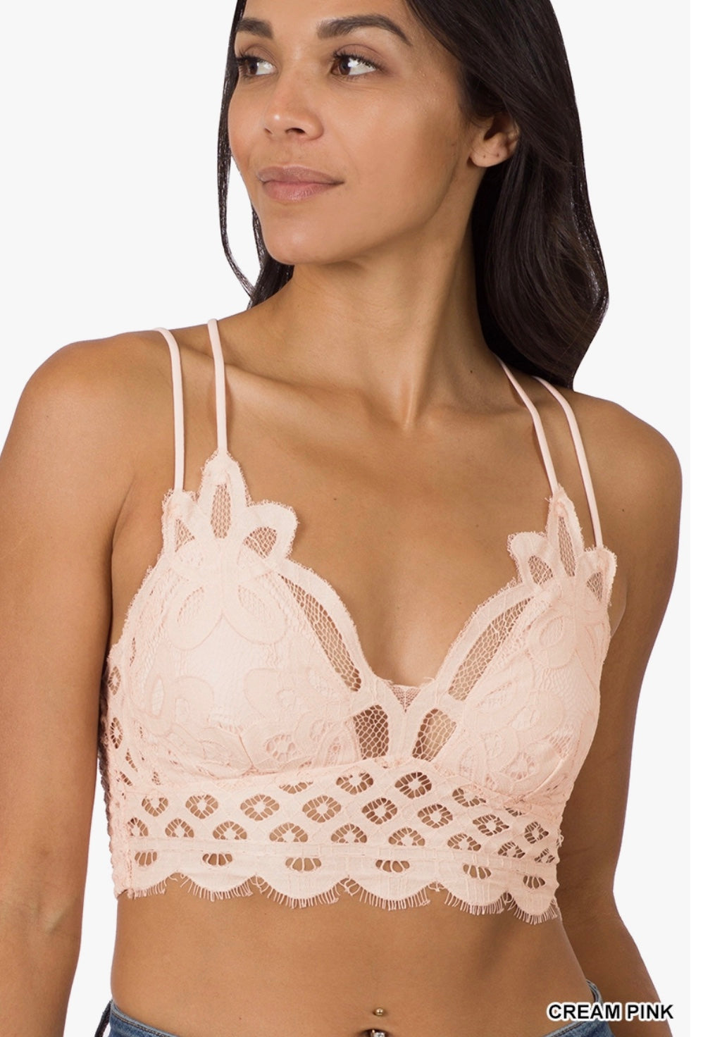 Crochet Lace Bralette with Bra Pads.